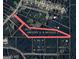 Parcel map outlining property lines, showing the property's position in relation to surrounding streets and parcels at 4820 Yeager Rd, Douglasville, GA 30135