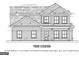 Blueprint of a two-story home featuring a classic design and detailed architectural elements at 1936 King Mill Rd, Mcdonough, GA 30252