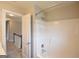 Bright bathroom featuring a shower and open doorway looking onto the upper floor of the house at 613 Blackburn Ln, Peachtree City, GA 30269
