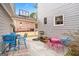 Backyard patio with colorful outdoor seating and basketball court at 600 Lake Overlook Dr, Canton, GA 30114