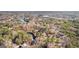 Aerial shot showcases the property's location, surrounded by a picturesque landscape with a lake at 1585 Lake Dow Rd, Mcdonough, GA 30252