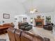 Spacious living room featuring vaulted ceilings, a fireplace, and comfortable seating for entertaining and relaxation at 1585 Lake Dow Rd, Mcdonough, GA 30252