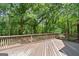 Large wooden back deck offering beautiful views of the surrounding woods at 1627 Leguin Mill Rd, Locust Grove, GA 30248