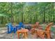 Backyard firepit with adirondack chairs for outdoor enjoyment and entertaining at 1627 Leguin Mill Rd, Locust Grove, GA 30248