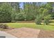 Beautifully landscaped backyard with a brick patio area, perfect for outdoor activities and relaxation at 465 Crabapple Rd, Fayetteville, GA 30215