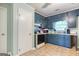 Kitchen with blue cabinets at 428 Cornish Mountain Rd, Oxford, GA 30054