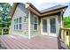 Spacious deck with modern railings and access to the interior through elegant glass doors at 125 High Bluff Trl, Carrollton, GA 30116