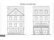 Front and rear elevation view of the townhome's architectural plans at 2108 Remy Ct, Kennesaw, GA 30144