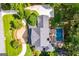 Aerial view of a home with a swimming pool and circular driveway at 115 Champion Dr, Carrollton, GA 30116
