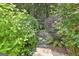 Stone steps lead to a beautifully landscaped garden with lush greenery and varied foliage at 100 Rosemont, Peachtree City, GA 30269