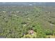 Aerial showcases a home with a pool surrounded by a dense canopy of lush trees at 200 Camp Creek Trail, Peachtree City, GA 30269