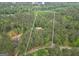 Aerial view highlighting wooded acreage with a charming home on the parcel at 428 Turner Rd, Mcdonough, GA 30252