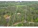 Aerial view highlighting 5.54 acres of wooded land with a charming home at 428 Turner Rd, Mcdonough, GA 30252