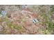 Overhead shot of a large home and shop nestled among towering trees at 679 Bo Bo Banks Rd, Grantville, GA 30220