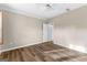 Relaxing bedroom with wood floors, neutral paint, and ceiling fan to keep cool at 679 Bo Bo Banks Rd, Grantville, GA 30220