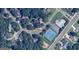 Aerial view showing proximity to community pool and tennis courts at 4250 Edgewater Nw Ct, Kennesaw, GA 30144