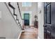 Foyer with staircase, front door, and hardwood floors at 4250 Edgewater Nw Ct, Kennesaw, GA 30144