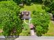 Stunning aerial view of a home surrounded by mature trees and lush landscaping, showcasing curb appeal at 3777 Edward Rd, Rex, GA 30273