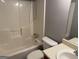 Bathroom showcases a shower-tub combination at 133 Deerfield Ln, Carrollton, GA 30116