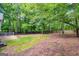 Expansive, lush backyard offers plenty of room to roam and enjoy nature and backs up to wooded area at 10 Queens Ct, Sharpsburg, GA 30277