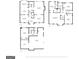 Three floor plans showing the layout of all levels, including the kitchen, bedrooms, living room, and garage at 2622 Murdock, Marietta, GA 30062