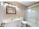 Bathroom with a large vanity, wood framed mirror, and shower at 465 Willowbrook Dr, Smyrna, GA 30082