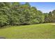 Backyard showcasing lush green grass, trees and a concrete slab at 122 Claxton Ct, Jonesboro, GA 30238