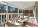 Inviting covered porch with comfortable wicker furniture and peaceful outdoor scenery at 3133 Callie Still Rd., Lawrenceville, GA 30045