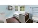 Bright bathroom with a tub, vanity, and blue walls at 224 Claridge Curv, Peachtree City, GA 30269