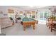 Entertaining game room with a pool table, comfortable seating and backyard access at 112 Kirton Turn, Peachtree City, GA 30269