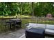 Back deck with outdoor seating and a grill, perfect for relaxing and entertaining with wooded view at 142 Carrollwood Dr, Fayetteville, GA 30215