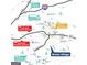 Map showcasing Brooks Village, nearby schools, shopping, hospital and other community amenities at 1483 Autumn Wind Dr # 24, Dacula, GA 30019