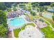 Aerial view of community pool, playground, parking, and recreation areas at 3435 Vista Creek Dr, Dacula, GA 30019