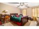 Bedroom with carpet features a desk and ceiling fan at 275 Brandon Mill Cir, Fayetteville, GA 30214
