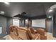 Home theater featuring large screen, projector, and leather seating at 240 Longmead Dr, Fayetteville, GA 30215