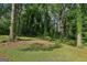 Secluded backyard featuring mature trees and a lush lawn, perfect for privacy and outdoor enjoyment at 4954 Browns Mill Rd, Lithonia, GA 30038