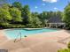 Community pool with a clear blue water and a pool house at 3707 Lance Bluff Ln, Duluth, GA 30097