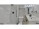 Clean bathroom featuring a shower and tub combo, a modern vanity, and fresh white cabinets with updated fixtures at 1102 Tony Valley Se Dr, Conyers, GA 30013