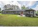 Wide open backyard has an outdoor living space, fire pit and tons of space at 105 Greenfield Cir, Fayetteville, GA 30215