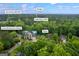 Aerial view in Kennesaw, GA, showing the exterior with lush trees and proximity to Kroger, Cobb Pkwy NW and Jim Owens Rd NW at 3924 Lorien Nw Way, Kennesaw, GA 30152