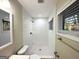 Bathroom with white subway tile shower and modern fixtures at 4366 Glenwood Pkwy, Decatur, GA 30032
