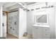 Basement bathroom with a shower and vanity at 3571 Lake Se Dr, Smyrna, GA 30082