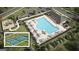 Aerial showcasing a community pool, playground, tennis courts, and clubhouse with inviting amenities at 1278 Hollingsworth Way # 39, Dacula, GA 30019