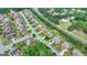 Aerial of suburban homes, showing the property's location within a well-planned neighborhood at 1370 Sunnys Halo Dr, Suwanee, GA 30024