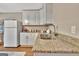 Kitchen features white cabinets, granite counters, and modern stainless-steel sink at 1214 Weatherstone Way, Peachtree City, GA 30269