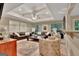 Inviting living room with large windows, tray ceilings, and comfortable seating at 1214 Weatherstone Way, Peachtree City, GA 30269
