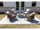 Cozy patio featuring a modern fire pit and comfortable seating, perfect for outdoor relaxation and entertaining at 608 Belshire Dr, Acworth, GA 30102