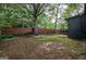 Large private backyard surrounded by trees, grass, and privacy fence at 1772 Martin Se Pl, Smyrna, GA 30080