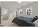 Bright bedroom with two windows and a large bed at 5350 Woodline View Cir, Hoschton, GA 30548
