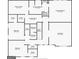 Upstairs floor plan featuring 3 bedrooms, 2 bathrooms, laundry, and flex space at 5350 Woodline View Cir, Hoschton, GA 30548